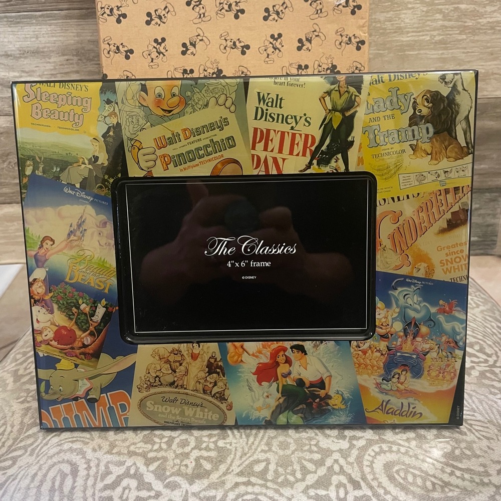 Disney Parks The Classics Movie Poster Collage 4x6 Picture Frame Vintage Art
